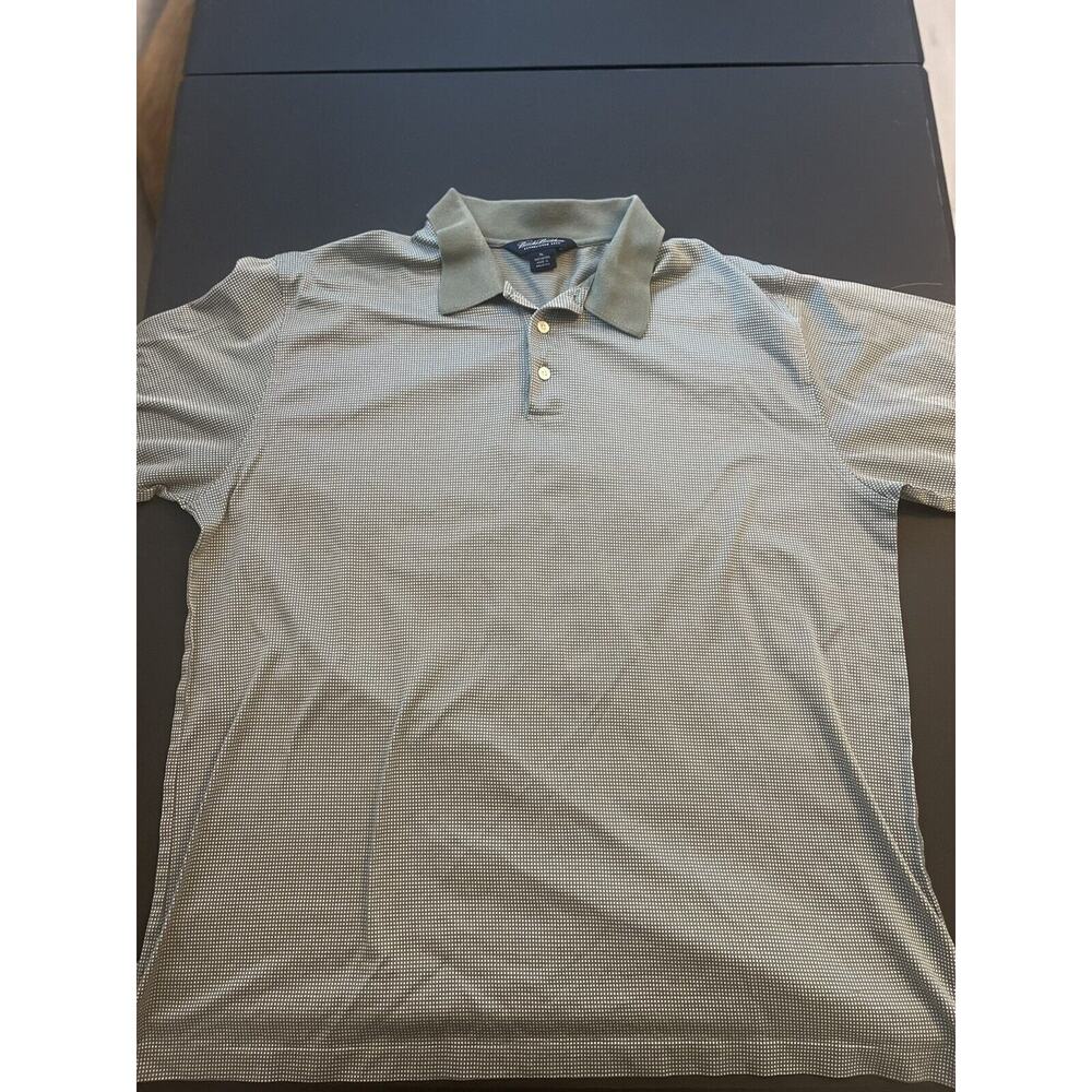 Brooks Brothers Size XL Mens Green Check Polo Shirt Short Sleeve 100% Cotton